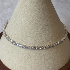 NEW 925 Diamond Cut Sparkle Rock Margarita Sterling Silver Bracelet